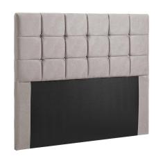 Imagem de Cabeceira Cama Box Queen 1,60 Estofada Julia Veludo Bege Marfim Shop das Cabeceiras
