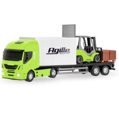 Imagem de Brinquedo Caminhão Iveco C/ Empilhadeira Miniatura - Usual Brinquedos