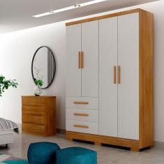 Imagem de Guarda Roupa Agata 4 Portas 3 Gavetas Com 6 Pés Cumaru/fendi