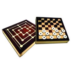 Imagem de Desafio Jogo Da Dama Brinquedo Educativo E Pedagógico Em Mdf - Maninho