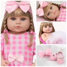 Imagem de Boneca Estilo Reborn Barbie Bonita Realista Pode Molhar