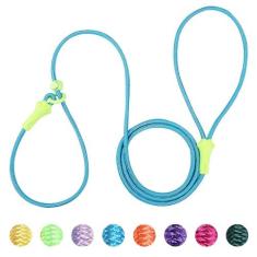 Imagem de Coleira deslizante para cães pequenos de 1,8 m, guia de adestramento leve para cães sem puxão, coleira para cães 8 cores clássica para cães