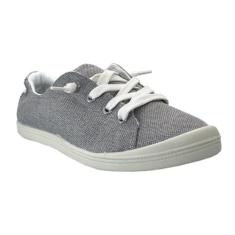 Imagem de Tênis feminino sem cadarço de lona de linho sem cadarço, Cinza escuro, 34