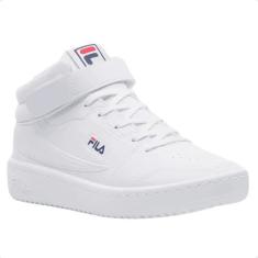 Imagem de Tênis Sapatênis Infantil Fila Acd Classic Cano Médio Tira Auto Colante Confortável Branco