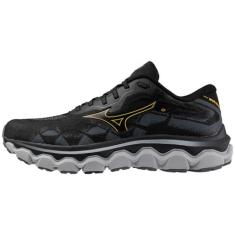 Imagem de Mizuno Tênis de corrida masculino Wave Horizon 7, Preto/Cítrico, 39
