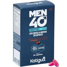 Imagem de Katiguá, Men 40 Protec, Óleo de semente de Abóbora, Licopeno em dose Máxima, Zinco + Selênio e Vitamina E, Sem sabor, Para Homens, 60 Cápsulas Soft Gel • 30 doses, Azul