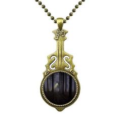 Imagem de DIYthinker Colar Night Dark Forestry Science Nature Scenery Jewelry Antique Guitar Jewelry Music Pendant