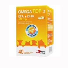Imagem de Omega 3 Omega Top 3 Suplemento 40 Cápsulas Cães E Gatos 500Mg Agener