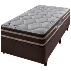 Imagem de Cama Box Base Conjugada Espuma Dupla Solteiro King Suede (110Kg - 0.96