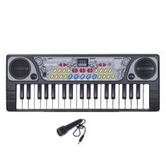 Imagem de Teclado Infantil Eletrônico Musical Com Microfone 41cm - Dm Toys