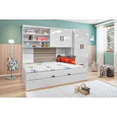 Imagem de Quarto Infantil Chiara Guarda Roupa De 2 Portas + Modulo Aéreo + Cama