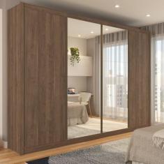 Imagem de Guarda-Roupa Casal Jeremy 4 Portas 4 Gavetas com Espelho Freijó - Pano