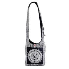 Imagem de Bolsa transversal feita à mão em jacquard de algodão, tamanho grande, fecho de zíper superior, bolsa Hobo bordada, design de patchwork, Multicor