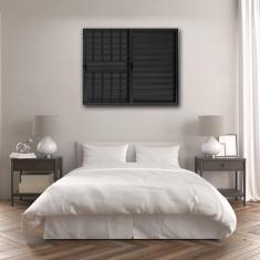 Imagem de Janela Veneziana de Alumínio 3 Folhas 100x100cm com Grade Linha Modular Preto