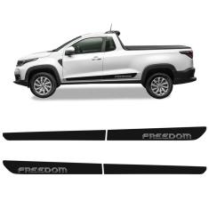 Imagem de Kit Faixa Fiat Strada Freedom 2021 Adesivo Lateral Portas