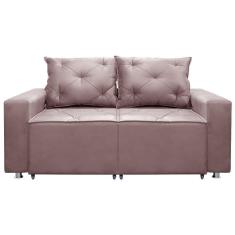 Imagem de Sofá 2 Lugares Retrátil E Reclinável Bariloche 1.60cm C/ Molas - Veludo Rose