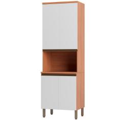 Imagem de Paneleiro Macadâmia 4 Portas 3 Prateleiras Freijó/branco - Telasul