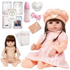 Imagem de Boneca Bebe Reborn Recém Nascida Grande Linda Kit 13 Itens - Cegonha R