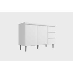 Imagem de Balcão Gabinete Para Pia Andreia Sem Tampo 120cm 2 Portas 3 Gavetas - Ajl Móveis