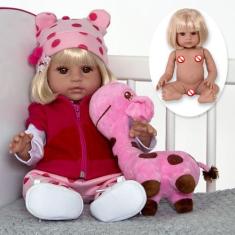 Imagem de Boneca Baby Reborn Girafinha Enxoval Completo Silicone - Cegonha Rebor