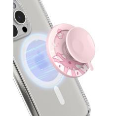 Imagem de PROfezzion Capa de telefone de sucção de silicone com suporte magnético para iPhone 15 14 13 12 MagSafe capa e todos os telefones, suporte de telefone viva-voz de longa duração para espelho, vidro,