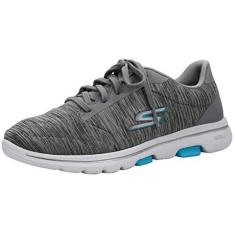 Imagem de Skechers Go Walk 5 True Tênis feminino, Cinza azul claro, 36