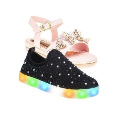 Imagem de Tenis Led De Menina E Sandália Infantil - Kit 2 Pares Tam 23 Ao 34 - S