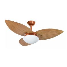 Imagem de Ventilador Teto Cobre Sala Quarto Moderno 3 Pás Freijó 127V - Infinity