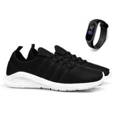Imagem de Kit Tênis Esportivo Masculino Para Corrida Academia Esporte Leve Macio Conforto + Relógio-Masculino