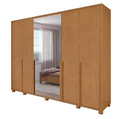 Imagem de Guarda Roupa Easy Space 6 Portas Com Espelho Amendoa Clean