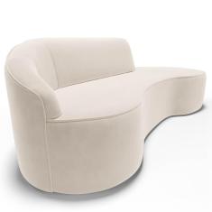 Imagem de Sofá Living 4 Lugares 300Cm Braço Esquerdo Mozart D06 Veludo Bege - Mpozenato