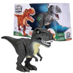 Imagem de Boneco Robo Alive Zuru T-rex Anda E Rugi Cinza Candide 1113
