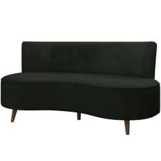Imagem de Sofá Chaise Living 2 Lugares 135cm Sala de Estar Istambul K01 Veludo Verde - Lyam Decor
