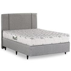 Imagem de Cama Box com Cabeceira Casal Herval Cannes, Espuma D33, 64x138x188 cm