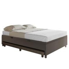 Imagem de Bicama Casal Box Com Baú 138X188cm Samy S05 Sintético Marrom - Mpozena