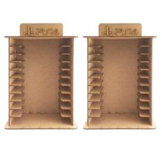 Imagem de Kit 2 Porta 11 Jogos Físico Ps4 Gamer Laser 21,5X16x35 Mdf Madeira - A
