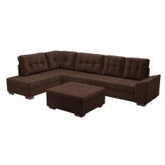 Imagem de sofá de canto leblon veludo café