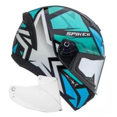 Imagem de Capacete Masculino Peels Spike Il 1 St Azul Tiffany Mais Viseira Cristal