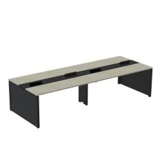 Imagem de Mesa de Plataforma Dupla para 4 Pessoas Corporativa 120x140/4p Nogueira Casablanca/Preto
