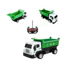 Imagem de Brinquedo Caminhão Lixo Carrinho Controle Remoto Caçamba