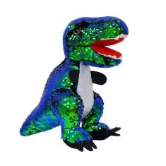 Imagem de Dinossauro Tiranossauro Rex Lantejoulas 30cm Pelúcia - Fofy Toys