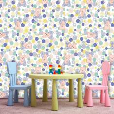 Imagem de Papel de Parede Infantil Auto Adesivo Lavável Ursinhos