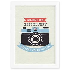 Imagem de Quadro com Frase Câmera Vintage Moldura  22x32