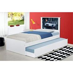 Imagem de Cama Bibox Solteiro Carro Branco Potente com Colchões