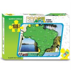 Imagem de Quebra Cabeça Puzzle Infantil Mapa Do Brasil 108 Peças Nig - Nig Brinq