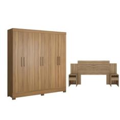 Imagem de Conjunto Cabeceira e Guarda Roupa Casal Ferrara