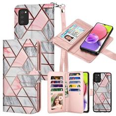 Imagem de Takfox Capa para Galaxy A03s, capa carteira para Samsung Galaxy A03s, com compartimentos para cartão de crédito, capa flip de couro PU [suporte] Capa magnética removível rígida e alça para Samsung