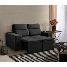 Imagem de Sofá 2 Lugares 150cm Com Molas, Retrátil E Reclinável Preto
