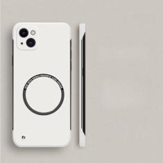 Imagem de Capa de telefone magnética sem moldura de pc duro para iphone 14 pro max 13 12 11 pro mini 15 14 plus capa fina fosca, marfim, para iphone 15 promax