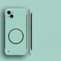 Imagem de Capa de telefone magnética sem moldura de pc duro para iphone 15 14 pro max 13 12 11 pro mini 14 plus capa fina fosca, hortelã, para iphone 15 pro